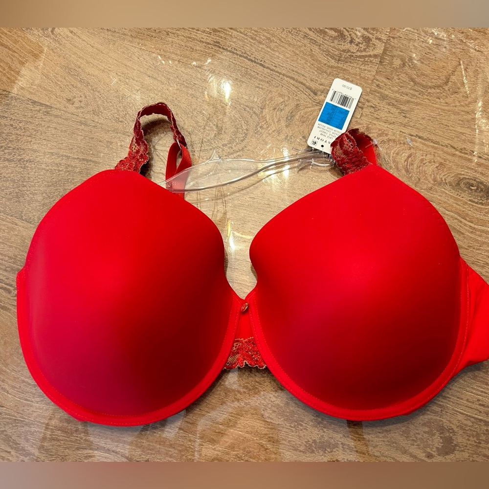 Natori Red Full Coverage Bra with Molded Cups
